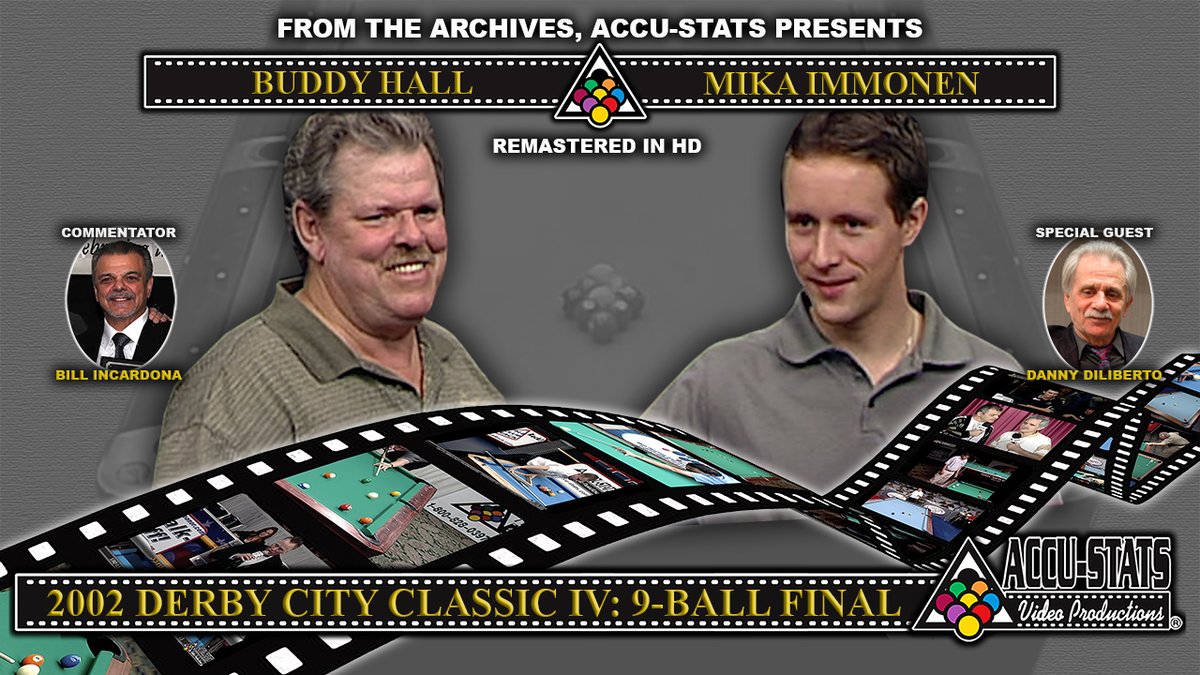 Premiering tonight at 8pm EST - 9-Ball - MIKA IMMONEN vs BUDDY HALL - 2002 Derby City Classic 9-Ball Finals

Billy Incardona and Danny DiLiberto were on the mic. 
Pat Fleming will be in the chat room.

youtu.be/W08b_l0afxU