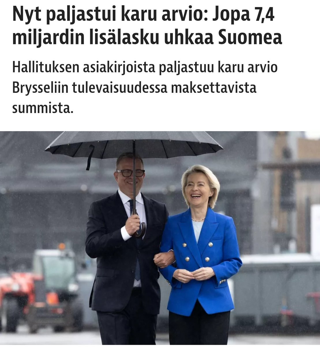 VLpuolue's tweet image. ‼️ Noin 7,4 miljardin euron lisäys EU-maksuihin.

Ja "nykyinen EU-maksujen taso on noin 17,8 miljardia euroa seitsemän vuoden budjettikaudella."

Suomi kaipaa säästöjä, mutta sitä helpointa kohdetta ei ole edes ehdotettu.

Me ehdotamme 👉 #FIXIT

🗳️ Eduskuntavaaleihin 565 päivää