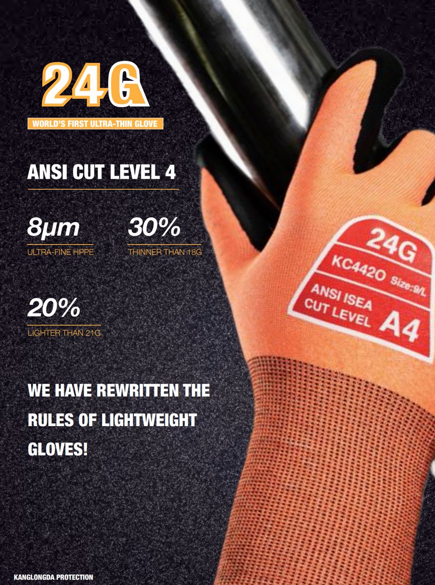kld_da's tweet image. 24G gloves are now available!  The lowest weight, thinnest cut resistant gloves available, 24G A4 provides  all day comfort while  protecting from medium cut risks.  Try these on with our Top Foam Lite microfoam or Top Slim Nitrile foam and prepare to be amazed.  #glove #PPE