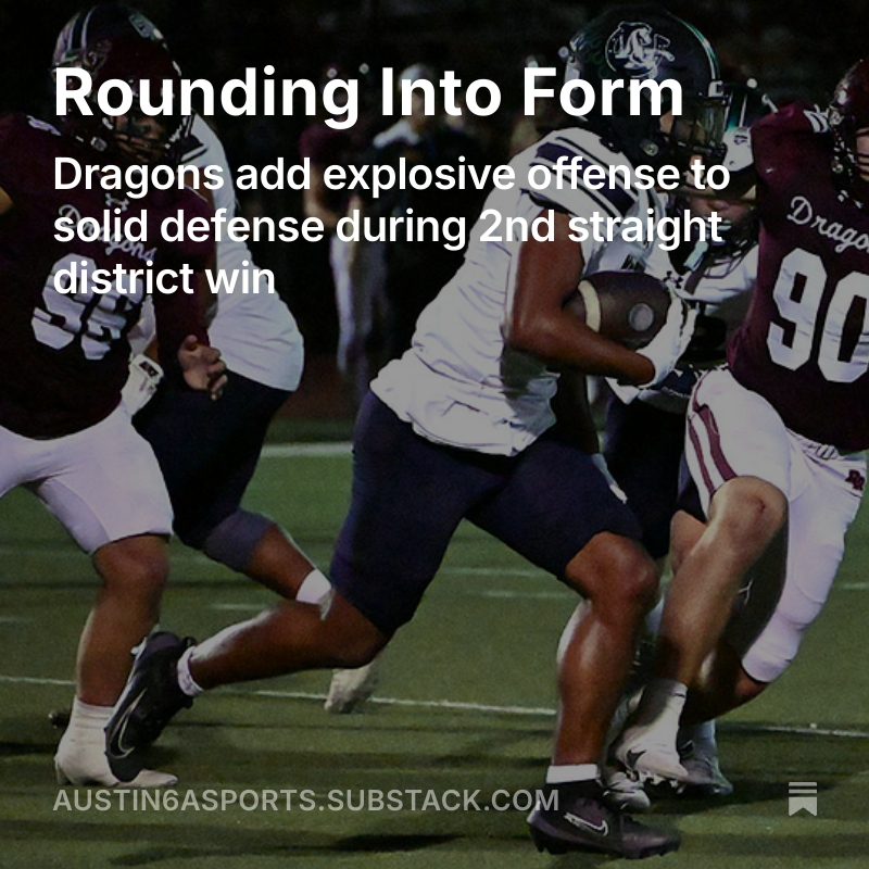 An Austin 6A Sports Report Friday night recap: <a href="/RoundRockFB/">Round Rock Football</a> delivers first-half knockout blow against <a href="/RRCRFootball/">Cedar Ridge Football</a> with huge effort from backup QB <a href="/SticklerDov/">Dov Stickler</a>.

bit.ly/474vfmg