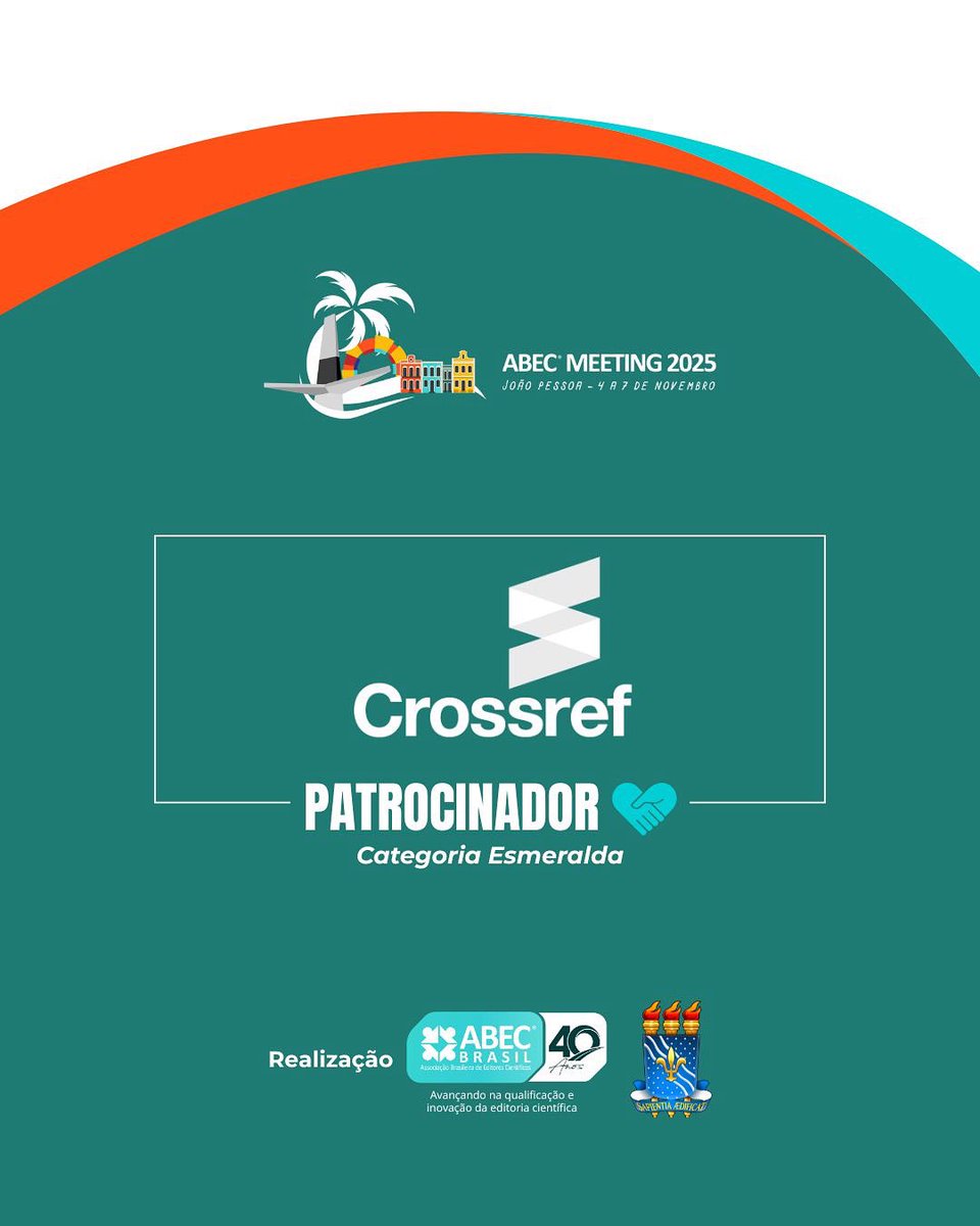 A Crossref é patrocinadora do ABEC Meeting 2025!

Organização sem fins lucrativos de infraestrutura digital aberta, a Crossref atua junto à comunidade global de pesquisa acadêmica. É a maior agência de registro de Identificadores Digitais de Objetos da Fundação Internacional DOI.