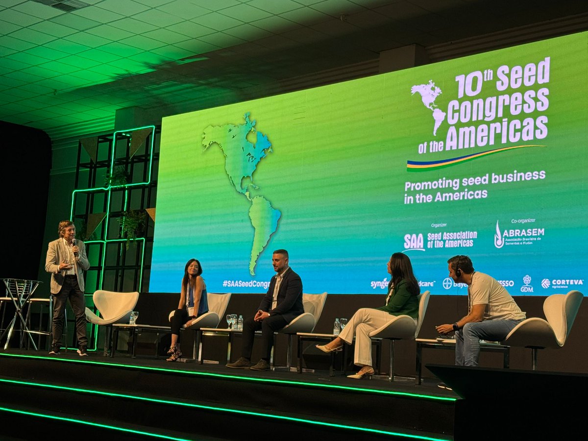 SAA__seed's tweet photo. 🌱Today at the #SAASeedCongress: innovation in crop resilience, nanotech solutions, AI for seed quality, IP insights, and seed treatments shaping the future of agriculture in the Americas. Knowledge, tech &amp; voices from the field! 🌾✨ https://t.co/M5bt2uboxw