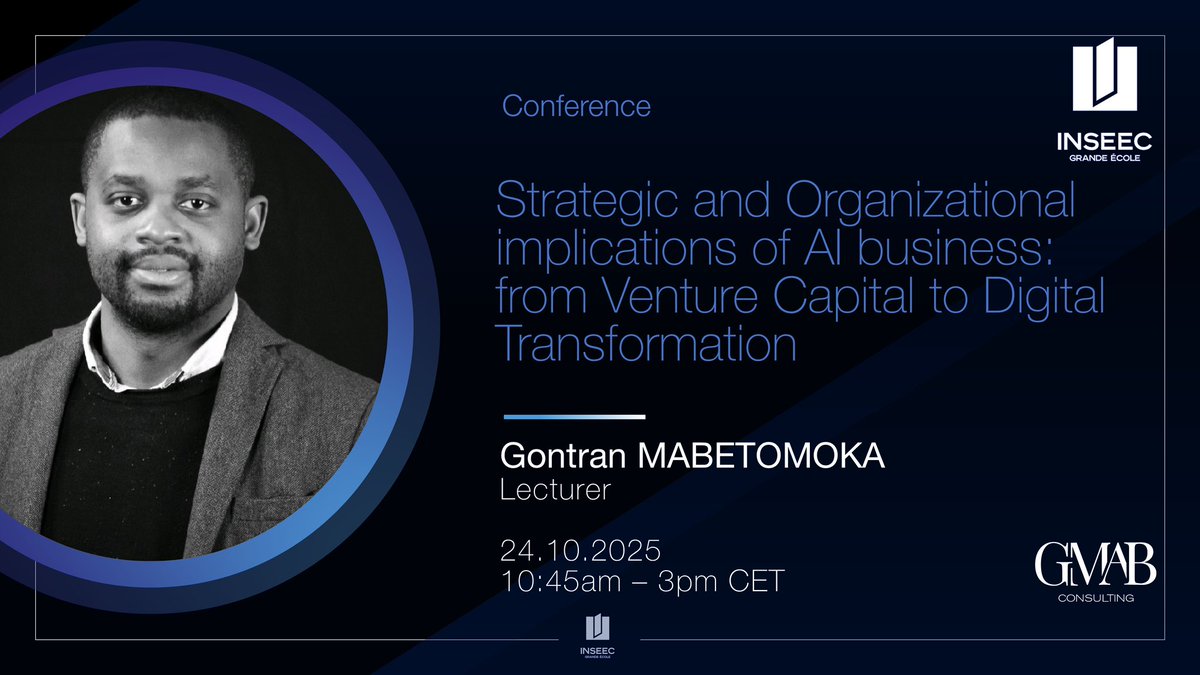 CONFIRMED - OCTOBER 24 • 10:45 • PARIS

The date is officially set. 

On Friday, October 24, I will be at INSEEC Grande Ecole Paris to break down how AI is redefining value creation in private equity and digital transformation.

#AI #PE #VC