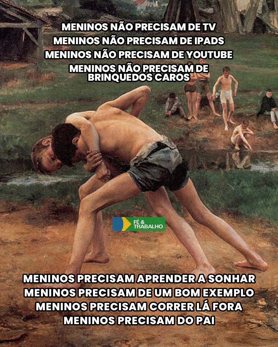 🚫 Criança não precisa de telas, status ou brinquedos caros.
✅ Precisa de aventura, disciplina, exemplo e — acima de tudo — da presença do pai.

–
#família #educação #valores #pais #filhos