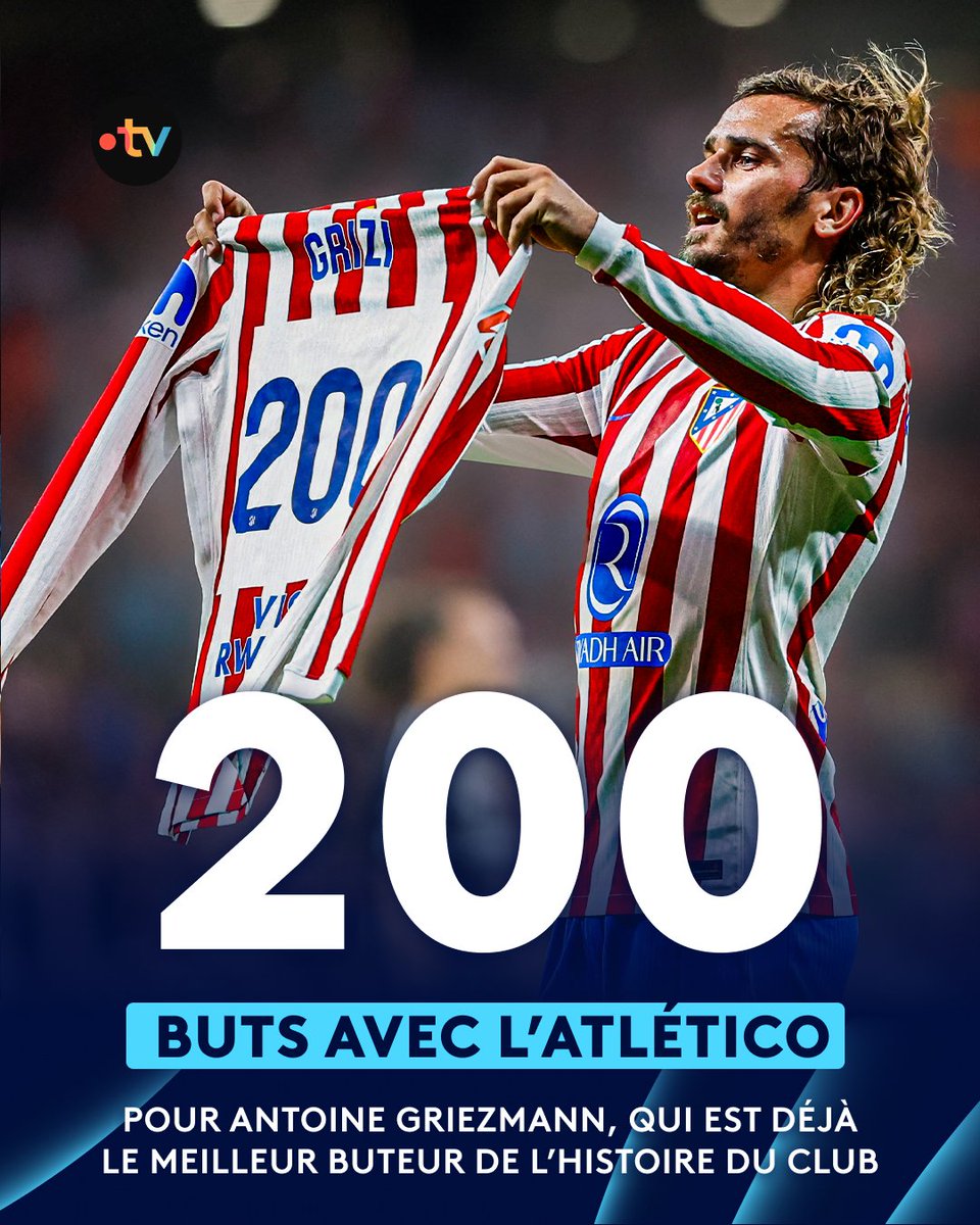 ⭐ #UCL | 🇫🇷 Antoine Griezmann est une véritable LÉGENDE de l’Atlético de Madrid !

⚽ Grâce à son but face à Francfort en Ligue des Champions, le Français a inscrit son 200e but avec les Colchoneros. Pour l’occasion, il a pu célébrer avec un maillot spécial !