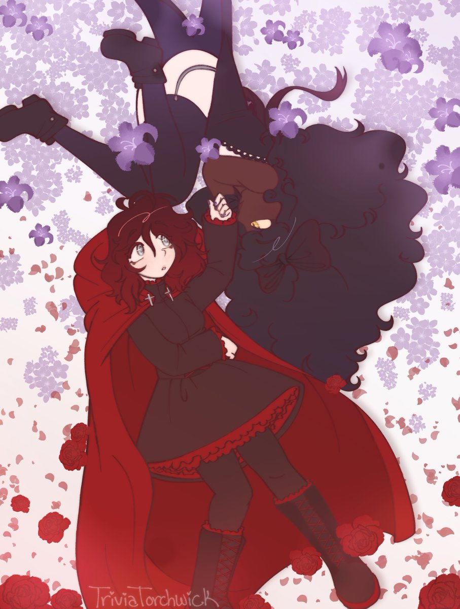 triviatorchwick's tweet image. &quot;cuz i&apos;m in a field of dandelions 
wishing on every one that you&apos;d be mine, mine 
and i see forever in your eyes 
i feel okay when i see you smile, smile&quot;  

cm for @smxkeylight 🐞❤️💜#rwby #ladybug