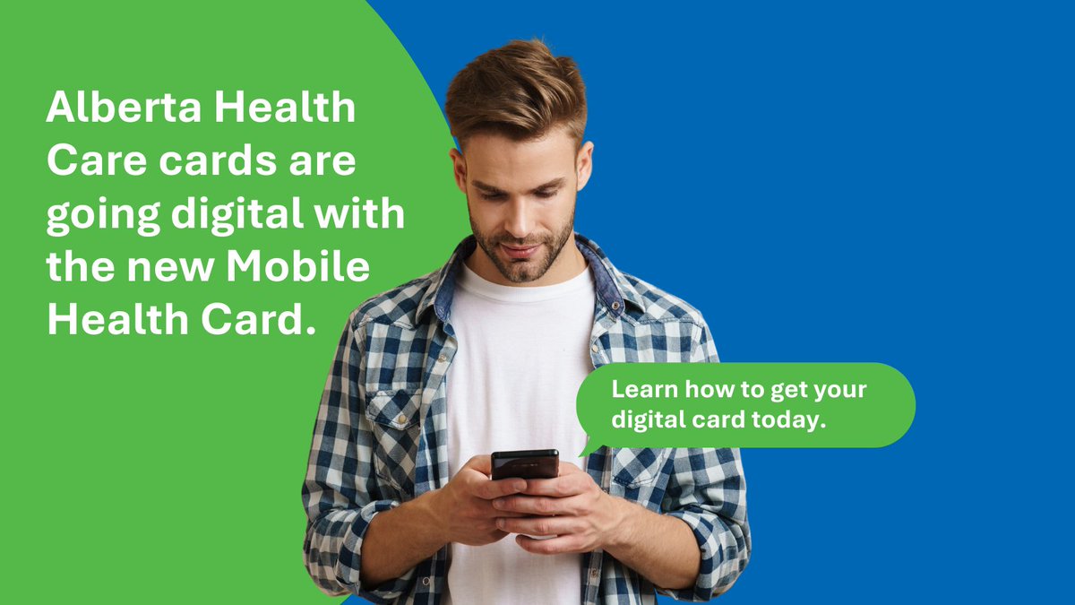 Alberta Health Care cards are going digital.📱The new #MobileHealthCard can be accessed through the Alberta Wallet app or a web browser, offering a convenient and durable way to carry your health card! Learn more: alberta.ca/mobile-health-…