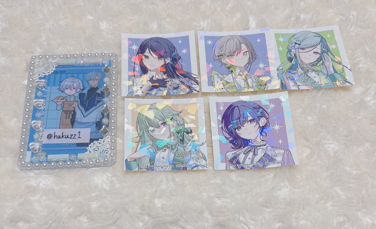 【交換】プロセカ 感謝祭 特典 ホロステッカー

（譲）一歌 志歩 雫 寧々 まふゆ

｟求｠愛莉 咲希

◎郵送交換のみ
◎出来たら2:2の交換希望

検索からもお気軽にお声掛けください、よろしくお願いいたします！