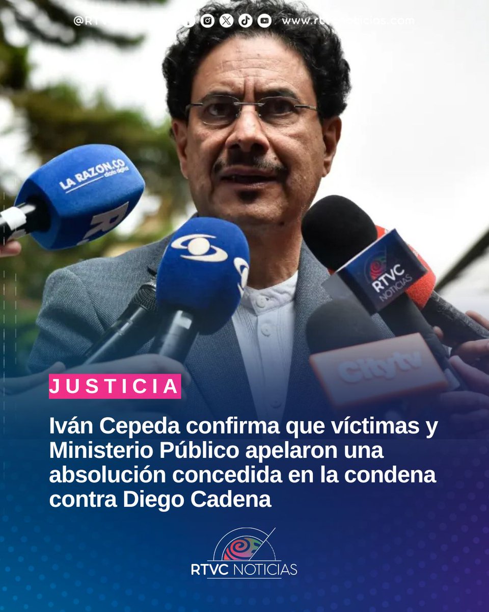 RTVCnoticias's tweet photo. #Justicia 👩🏽‍⚖️⚖️ l El fallo contra el exabogado de Álvaro Uribe incluye siete años de prisión por soborno a testigos, pero fue absuelto en un capítulo relacionado con alias “Víctor”. Ese punto será revisado por solicitud de las víctimas y el Ministerio Público. 

📃 La sentencia lo halló culpable de soborno en actuación penal por el caso de Juan Guillermo Monsalve, exparamilitar que lo señaló de intentar comprar su testimonio para favorecer a Uribe. Cadena fue condenado a 7 años de prisión domiciliaria y al pago de 375 salarios mínimos legales mensuales vigentes. Además, quedó inhabilitado para ejercer derechos y funciones públicas por el mismo tiempo. 

Conoce todos los detalles aquí: https://t.co/2ZnmZPma8F 🖇️