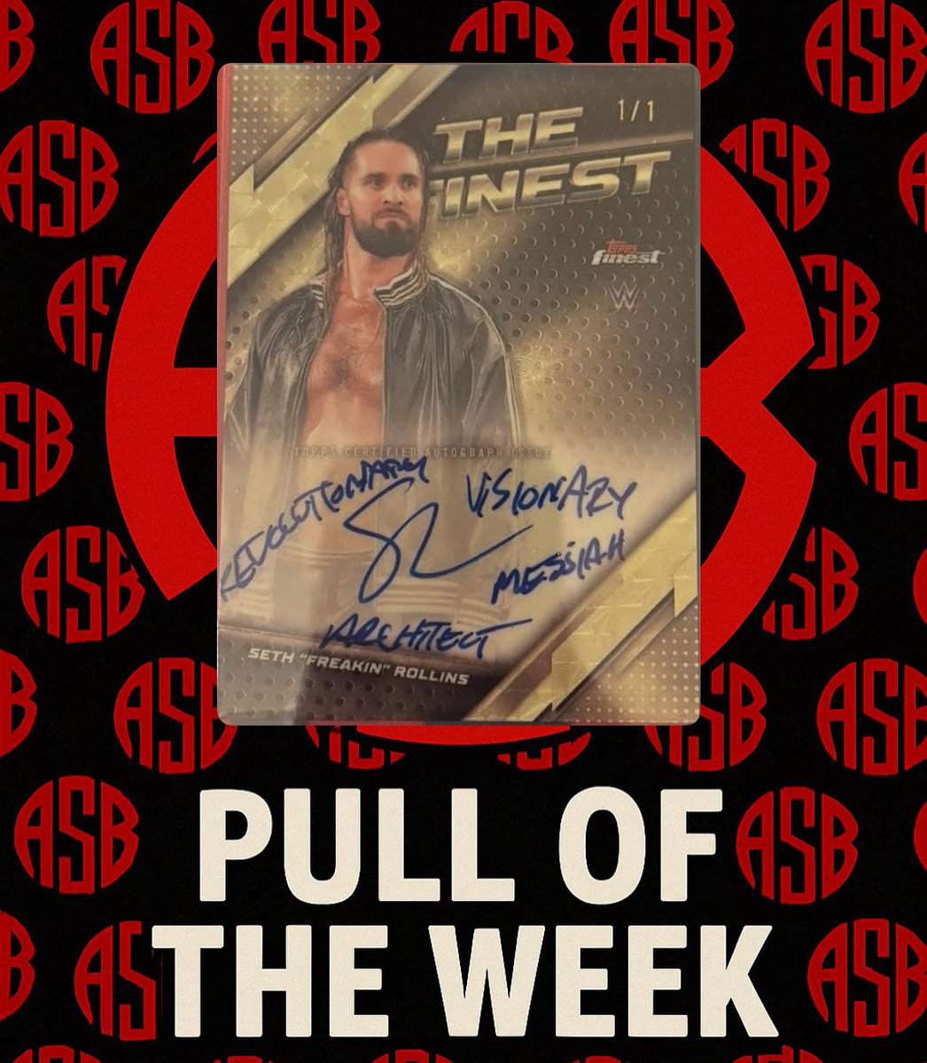 BreakwithASB's tweet image. No surprise here 🔥 Swiftie hits the board with her first Pull of the Week… and it’s a 1/1 Seth FREAKIN’ Rollins Inscribed Auto out of Topps Finest  Visionary. Revolutionary. One of one. Enough said. Follow us at allsportsbreaks on @fanaticslive @WWERollins @Topps