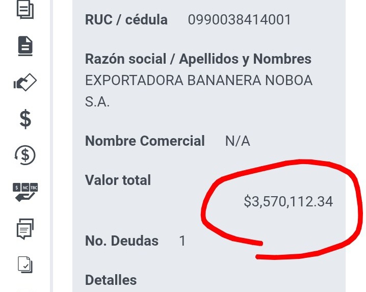 - Se saca del culo una ley que le permite auto condonarse el 80% de su deuda con el SRI.
- La Corte tumba la ley y la declara improcedente.
- Se auto condona un 10% más.

Su mensaje de fondo es: "entiendan que me importa un carajo si la ley me ampara o no, igual lo voy a hacer".