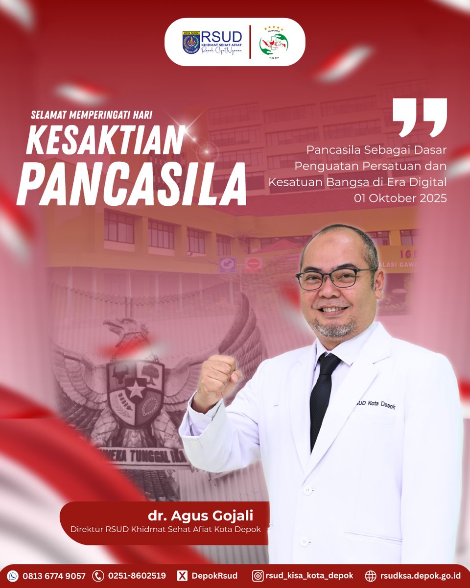 Selamat Memperingati Hari KESAKTIAN PANCASILA

Pancasila Sebagai Dasar Penguatan Persatuan dan Kesatuan Bangsa di Era Digital

01 Oktober 2025