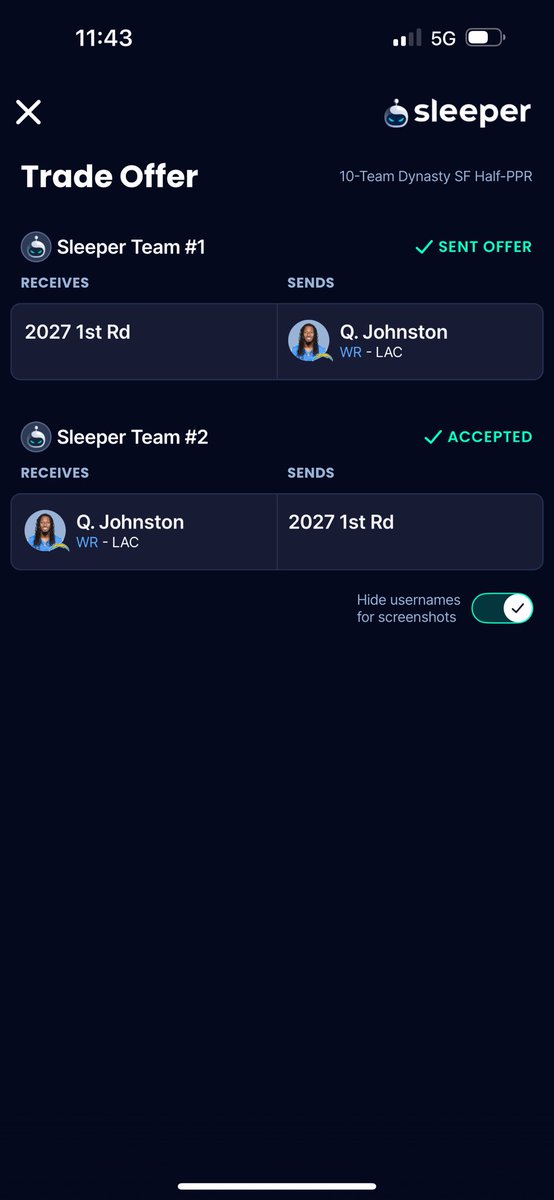 needham22's tweet photo. @SleeperNFL Just did for Jeremiah Smith https://t.co/cIOV6rQA4y