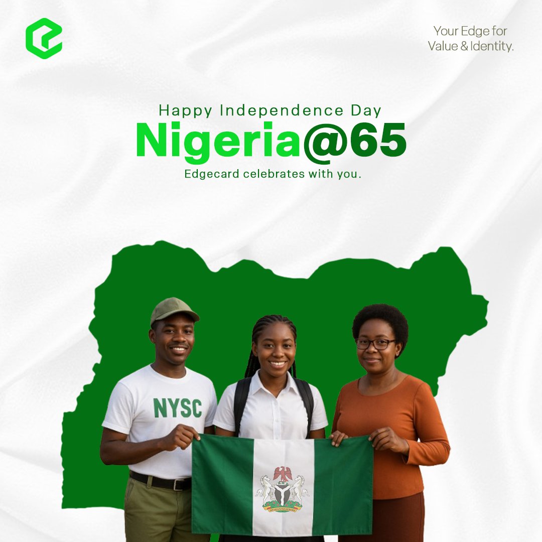 edgecard_'s tweet image. Independence means freedom — and with EdgeCard, freedom means savings! 💳
Celebrate Nigeria’s Independence with unbeatable discounts, just for being a cardholder. Why pay more when freedom is about living smarter? 🇳🇬Happy independence Nigeria 
#EdgeCard #NigeriaAt65 #goedgecard
