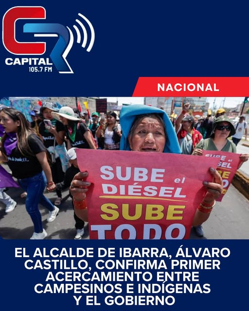 Capital1057's tweet photo. 📷 Protestas en Imbabura
El alcalde de Ibarra, Álvaro Castillo, confirmó que ya hubo un primer acercamiento entre dirigentes indígenas y campesinos con el Gobierno de Daniel Noboa.
 Más de 100 líderes de pueblos y nacionalidades participaron en la reunión con ministros de Estado. https://t.co/tQ6ac4iCen