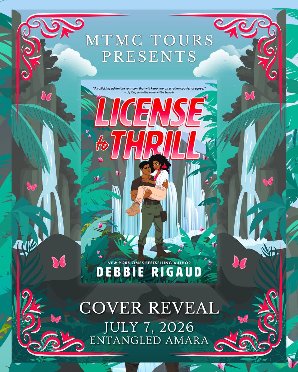 MTMC Tours ✨📚 (@mtmctours) on Twitter photo We’re delighted to reveal the gorgeous cover of LICENSE TO THRILL by Debbie Rigaud!🌴💖 The Bodyguard meets Romancing the Stone, in this adventure romcom by New York Times bestselling author, Debbie Rigaud.
Out July 7, 2026 from Entangled Amara/<a href="/entangledpub/">Entangled Publishing</a> in a LIMITED EDITION! We’re delighted to reveal the gorgeous cover of LICENSE TO THRILL by Debbie Rigaud!🌴💖 The Bodyguard meets Romancing the Stone, in this adventure romcom by New York Times bestselling author, Debbie Rigaud.
Out July 7, 2026 from Entangled Amara/<a href="/entangledpub/">Entangled Publishing</a> in a LIMITED EDITION!