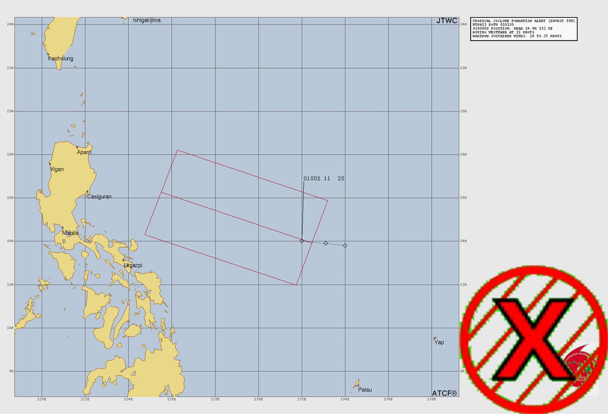 TrevorTropicsWX's tweet photo. #Invest93W (#PaoloPH) has #TCFA from #JTWC and forecasted to head W towards #Philippines highly advise are encouraged to review your plans
Moving at 13 Mph (21 Km/h)
Winds is at 23 Mph (37 Km/h) to 29 Mph (47 Km/h)
Pressure is at 1004 Mb
#wxtwitter #wxX #Tropicalwx #Tropicswx #Tropics #Typhoon #93W #TropicalUpdate #Matmo