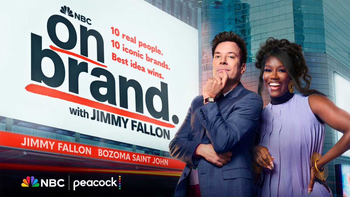 jimmyfallon's tweet photo. Here we go @badassboz!

#OnBrand starts NOW on @nbc ! https://t.co/KVAtercduW