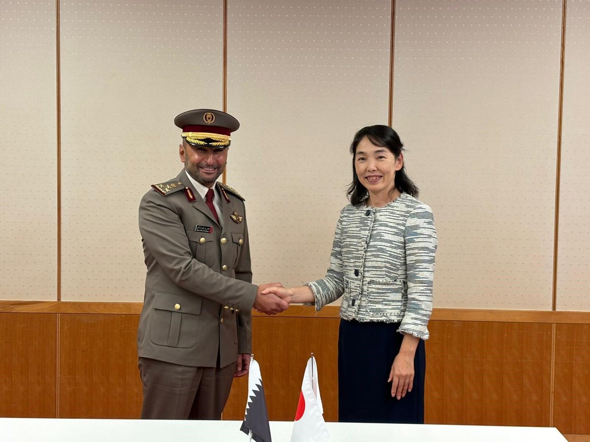 ModJapan_en's tweet image. The 2nd Japan-Qatar Military to Military Dialogue was held in Tokyo on Sep 29. Topics including regional affairs and defense cooperation/exchanges were discussed at the meeting. As a strategic partner, #JMOD/#JSDF will further promote defense cooperation with 🇶🇦.
@MOD_Qatar