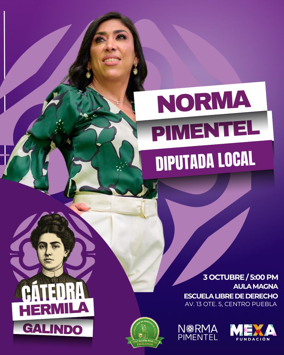 💚 La fuerza de las ideas y el compromiso con las mujeres tienen nombre: <a href="/NormaPimentelMx/">Dra. Norma Pimentel</a> 
Hoy se suma a la #CátedraHermilaGalindo para seguir construyendo espacios de igualdad y justicia.  Su voz nos inspira a demostrar que cuando las mujeres lideran, la historia cambia.