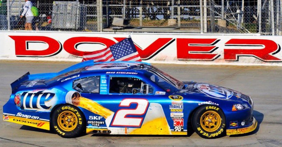 LegendsNascar's tweet image. Brad Keselowski won the 2012 AAA 400 at Dover 13 years ago today. 🏁 

It was the last Cup series win for Dodge.

#TheMonsterMile 🏁🇺🇸🍻