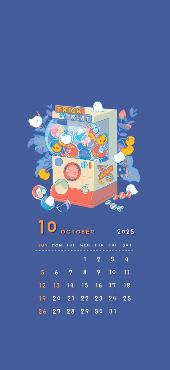 「10月のカレンダーに31日を入れ忘れており、再度アップします #カレンダー壁紙」|ヒロコのイラスト