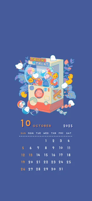 10月のカレンダーに31日を入れ忘れており、再度アップします #カレンダー壁紙