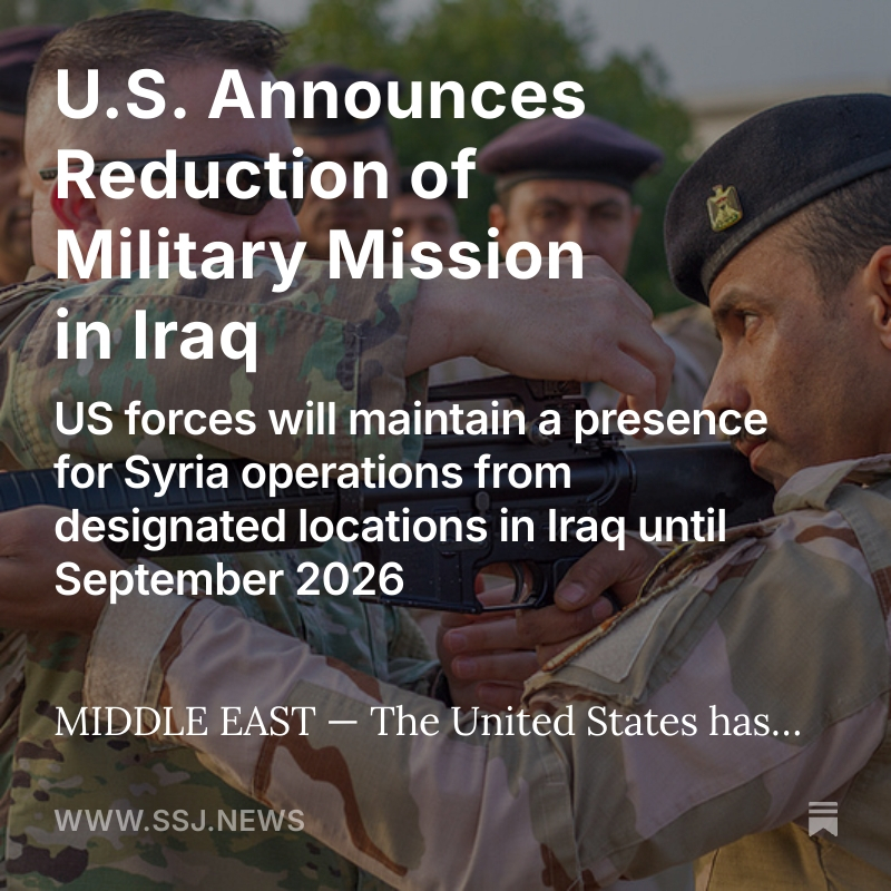 StandefordSJ's tweet image. U.S. Announces Reduction of Military Mission in Iraq
Read Report:
ssj.news/p/us-announces…