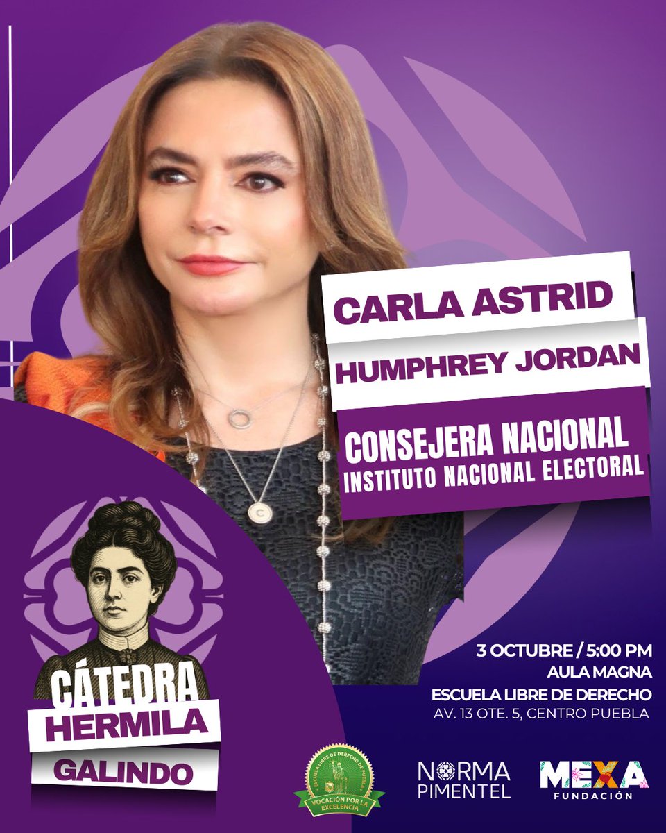 💜✨ La libertad y la voz de las mujeres también se defienden desde las instituciones. <a href="/C_Humphrey_J/">Carla Humphrey</a>  se suma a la #CátedraHermilaGalindo como referente en la construcción de una democracia paritaria y libre de violencia.
⚖️
#CarlaHumphrey