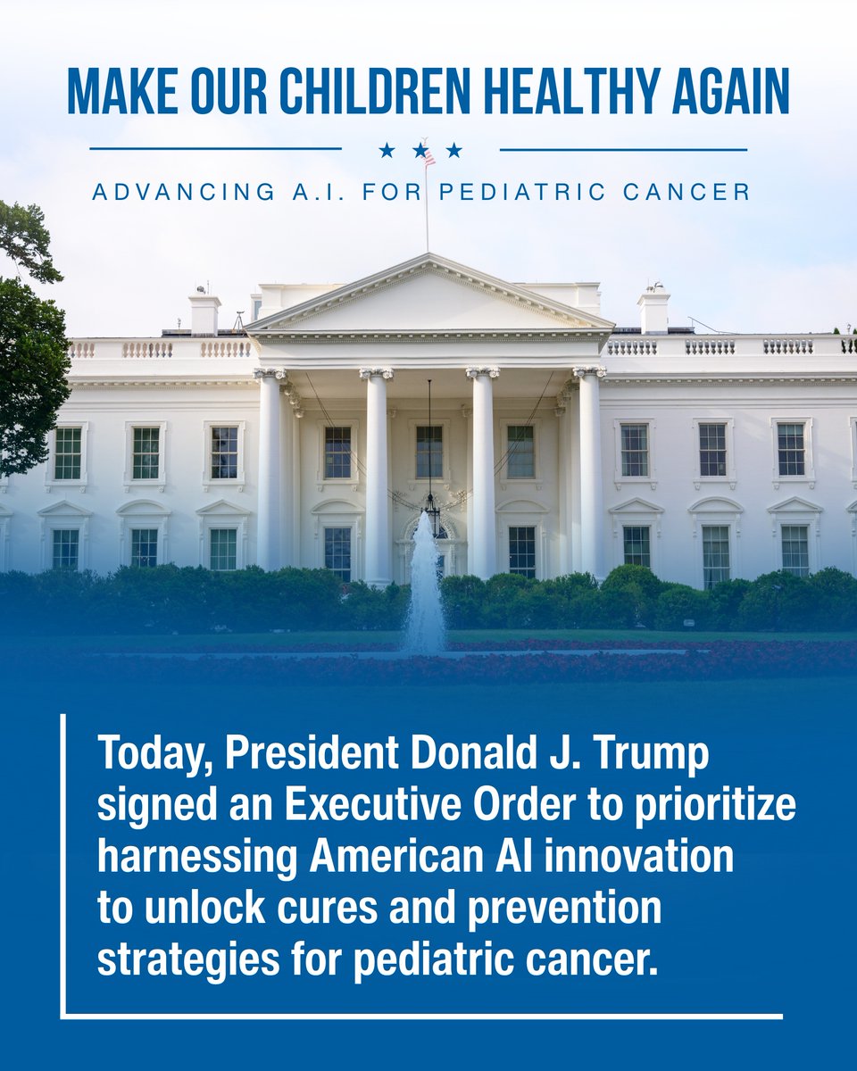 At the direction of <a href="/POTUS/">President Donald J. Trump</a>, HHS is doubling funding for its AI-backed Childhood Cancer Data Initiative at the National Cancer Institute (<a href="/theNCI/">National Cancer Institute</a>) to accelerate the development of improved diagnostics, treatments, and prevention strategies.