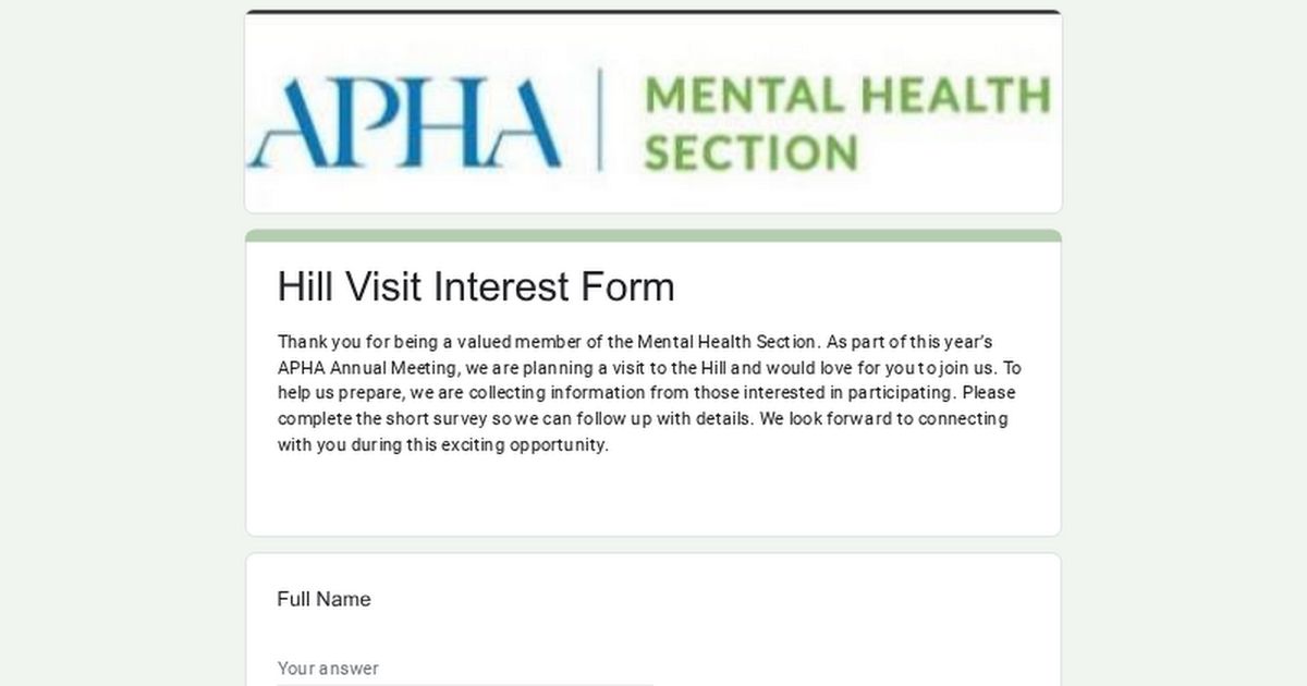 APHA Mental Health Section tweet media