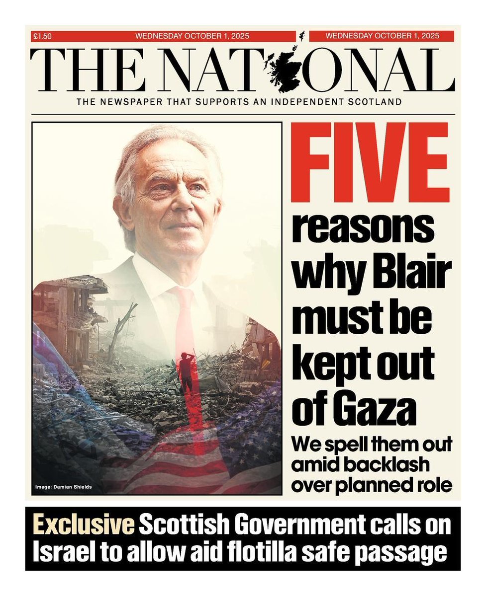 Tomorrow's front page 📰

Why Blair must be kept out of Gaza