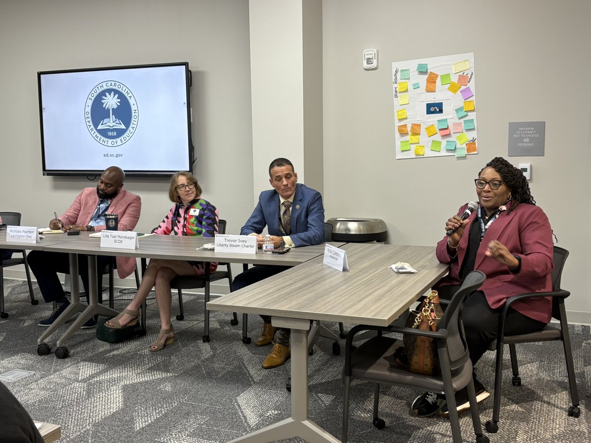 RobinColetrain's tweet photo. Honored to serve on the leadership panel for Foundations of School Leadership (FSL) @EducationSC, connecting with inspiring teacher leaders from across South Carolina! Grateful for the opportunity to share, learn, and grow together.
#TeacherLeadership #EmpowerEducators #LeadToInspire #SchoolLeadership #FutureLeaders