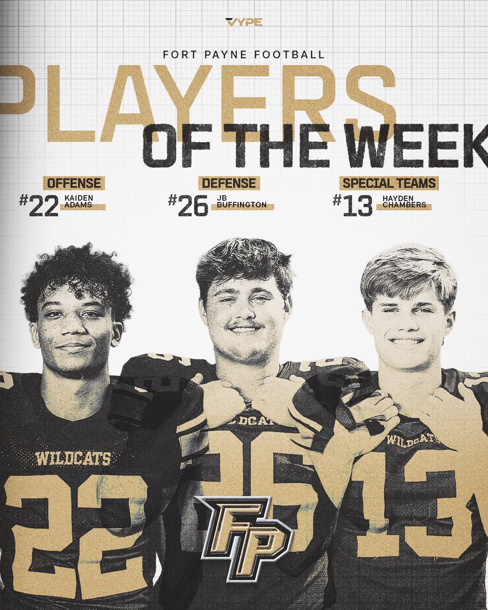 🏈 Wildcat Players of the Week 🏈
Offense: Kaiden Adams
Defense: JP Buffington
Special Teams: Hayden Chambers 

Proud of the hard work and dedication these guys showed this week! 💪 

#GoCats