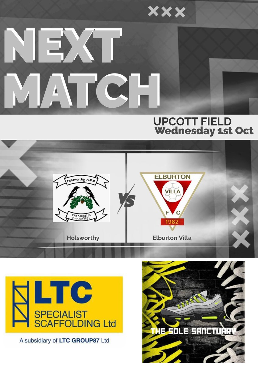 🔴⚪️⚽️ UPCOTT &amp; AWAY!!!

Big match Wednesday evening as unbeaten 3rd place <a href="/Hafc125/">Holsworthy AFC</a> host 2nd place <a href="/ElburtonVilla/">Elburton Villa FC</a> at Upcott Field, 7:30ko. Both teams battled out a no score draw already so surely that won’t happen again? 

<a href="/swpleague/">WALTER C. PARSON PENINSULA LEAGUE</a> <a href="/swsportsnews/">South West Sports News</a> <a href="/PLsportsnews/">PlymouthSportsNews</a> <a href="/Cornishfootball/">Dave Deacon</a>