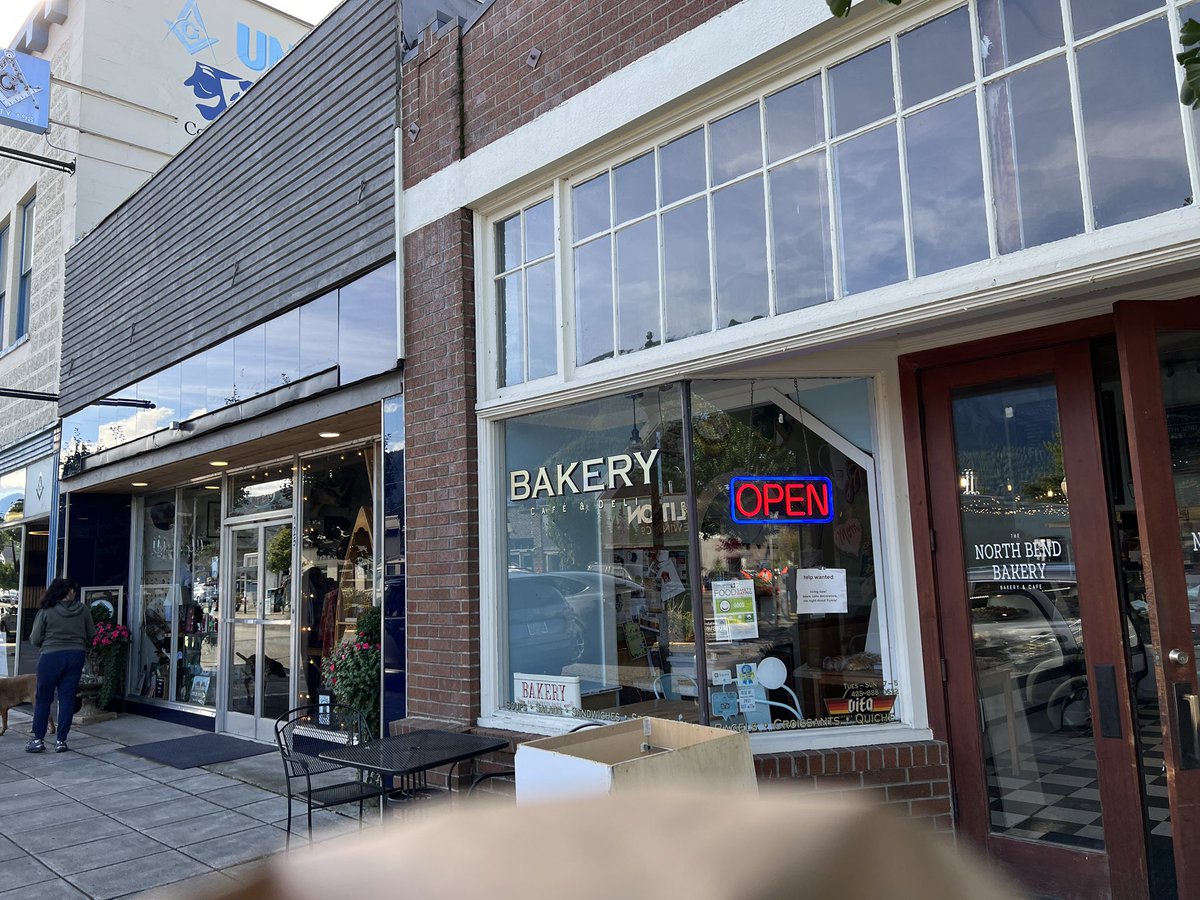 Post-morning walk, I often go to #NorthBend Washington and I get my Dad one huge German pretzel 🥨 and myself one yummy donut !