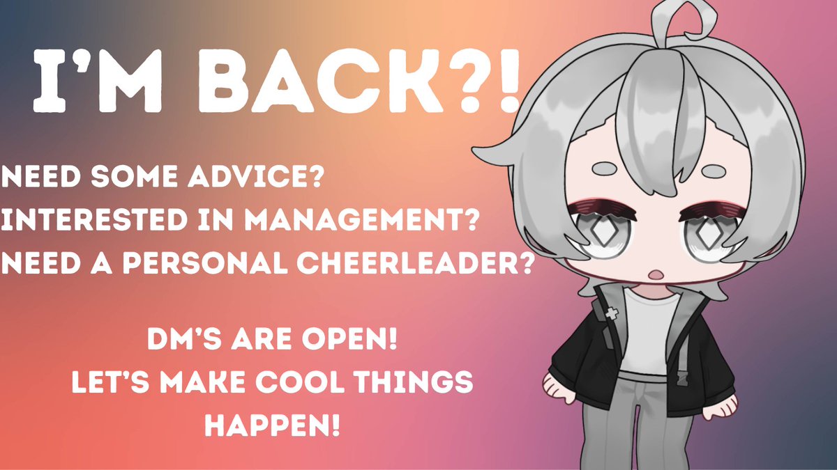 TakkunMGR's tweet photo. Oh! Well hello! It's been a minute!
It's nice to meet you all again! I'm Takuya-Kun! But you can call me Takkun!
I love managing VTubers and I hope one day I can help you as well! Let's work hard to make cool things happen!
#VtubersEN #vtubermanager https://t.co/eVifVIassu