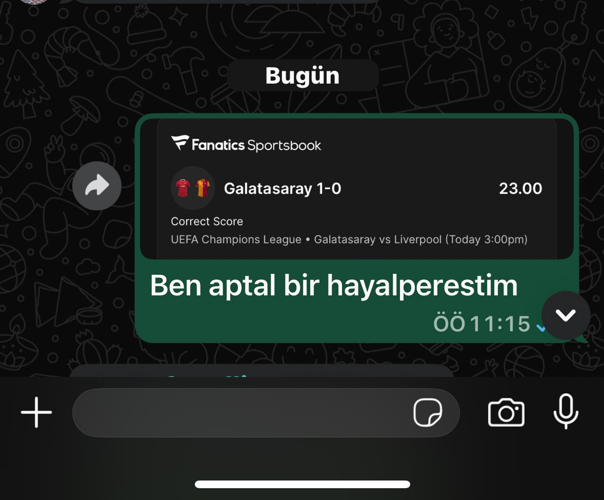 Aptal hayalperestliğim işe yarayınca djdjshhaha 
#galatasaray #liverpool
