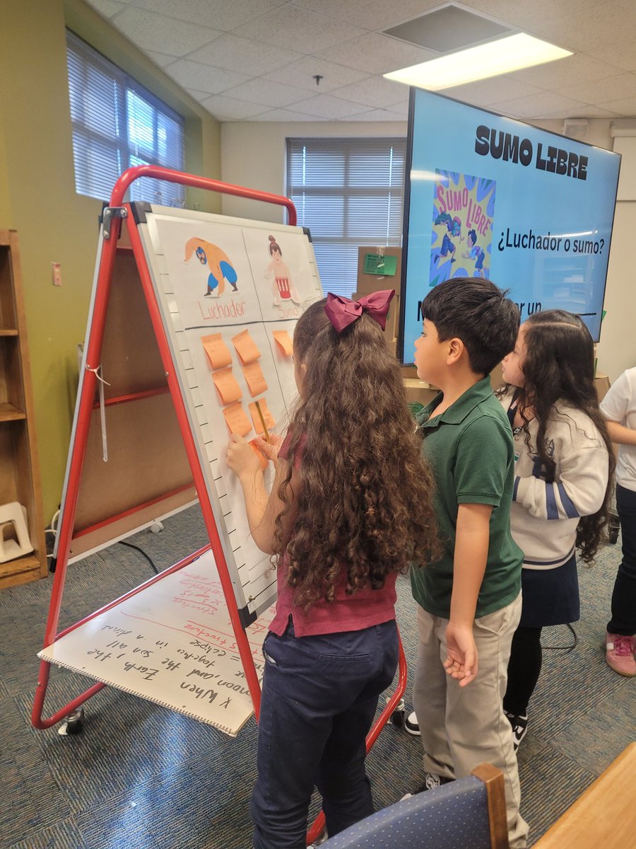Today in the library we read Sumo Libre. Sts learned about luchadores &amp; sumo wrestlers, then shared their choice using the sentence stem: I would like to be a… because… 💭 They added their responses to a class chart full of great reasons! <a href="/BartonBuff/">Barton Elementary</a> <a href="/IrvingLibraries/">IISD Libraries</a>