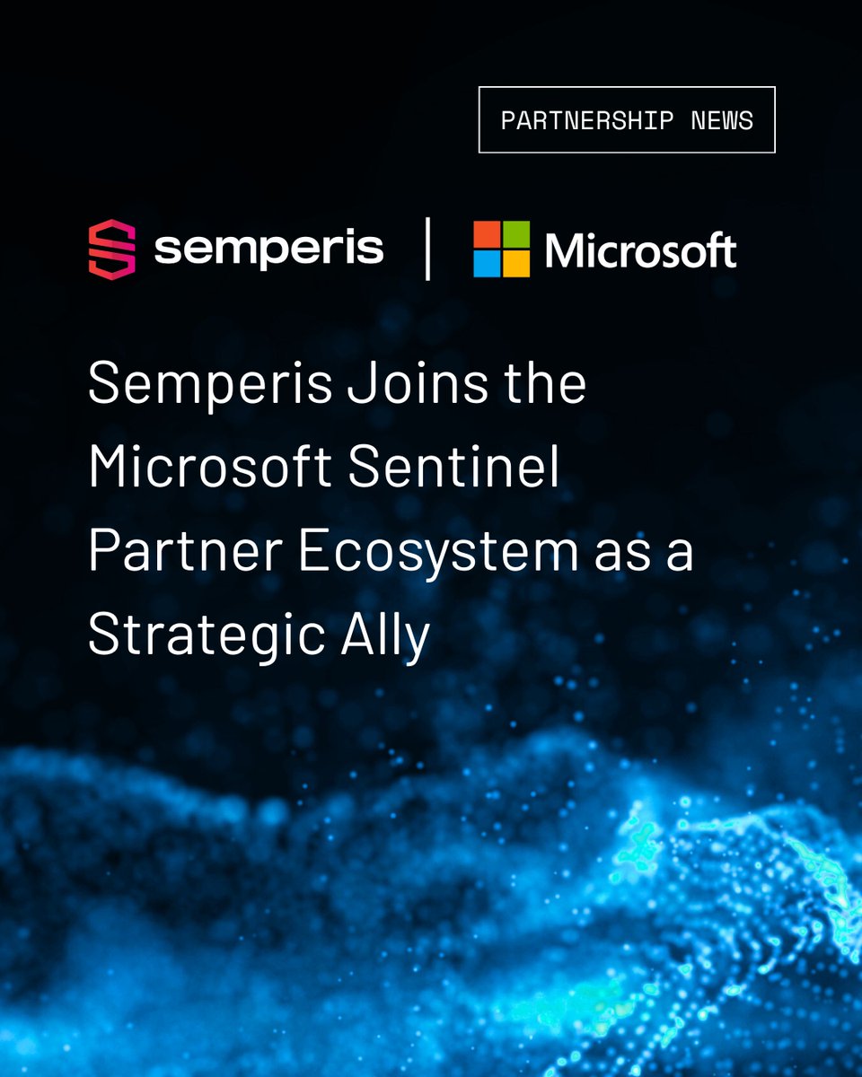 SemperisTech's tweet image. Thrilled to join the Microsoft Sentinel Partner Ecosystem.
Semperis is working with Microsoft to help shape Sentinel’s future as an AI-ready platform—bringing defenders unified data, intelligent reasoning, and graph-powered visibility.
Read more: okt.to/1iG6vT