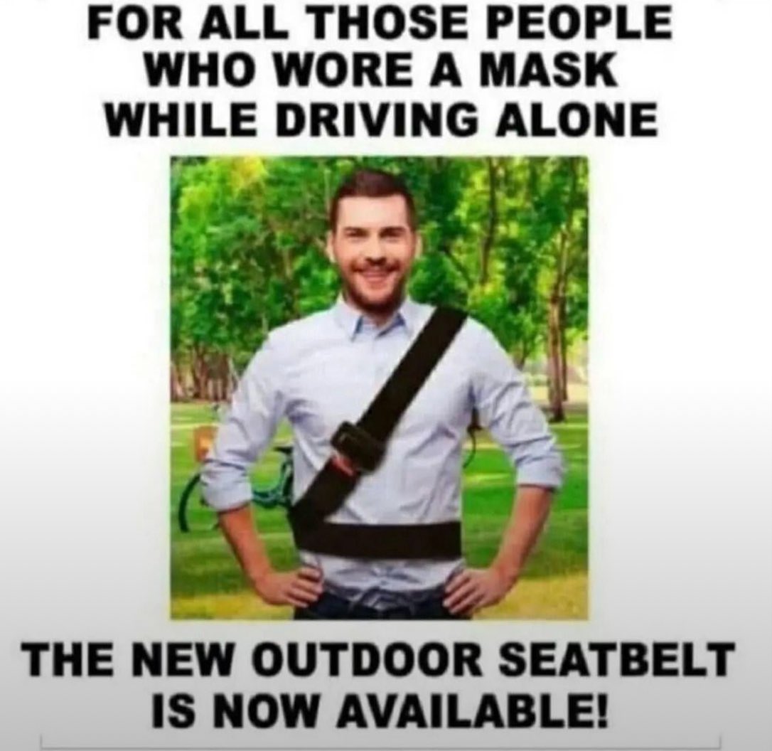 The left would really wear an outdoor seatbelt if the mainstream media told them to