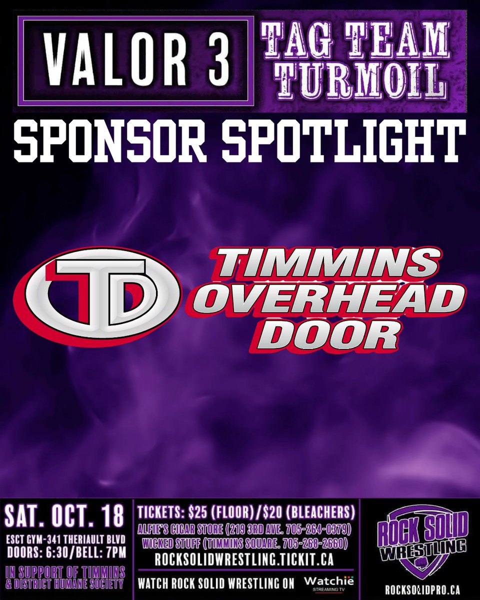 RockSolidPro's tweet photo. 🚨SPONSOR SPOTLIGHT: TIMMINS OVERHEAD DOOR 🚨 

Timmins Overhead Door are your number-one source for built-to-last, reasonably priced garage / overhead doors. They do sales as well as offer repair and installation services! https://t.co/X10Twftza3