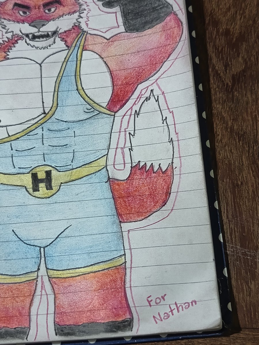 A draw for the OC of <a href="/TheFlamingFox20/">🎃🦊 Nathan the Werefox 🦊🎃</a> "The Hercules Fox" 🦊🏋️‍♂️, thanks for waiting and aprecciating my art 😭🫂💕 #furryartist #OC #fox