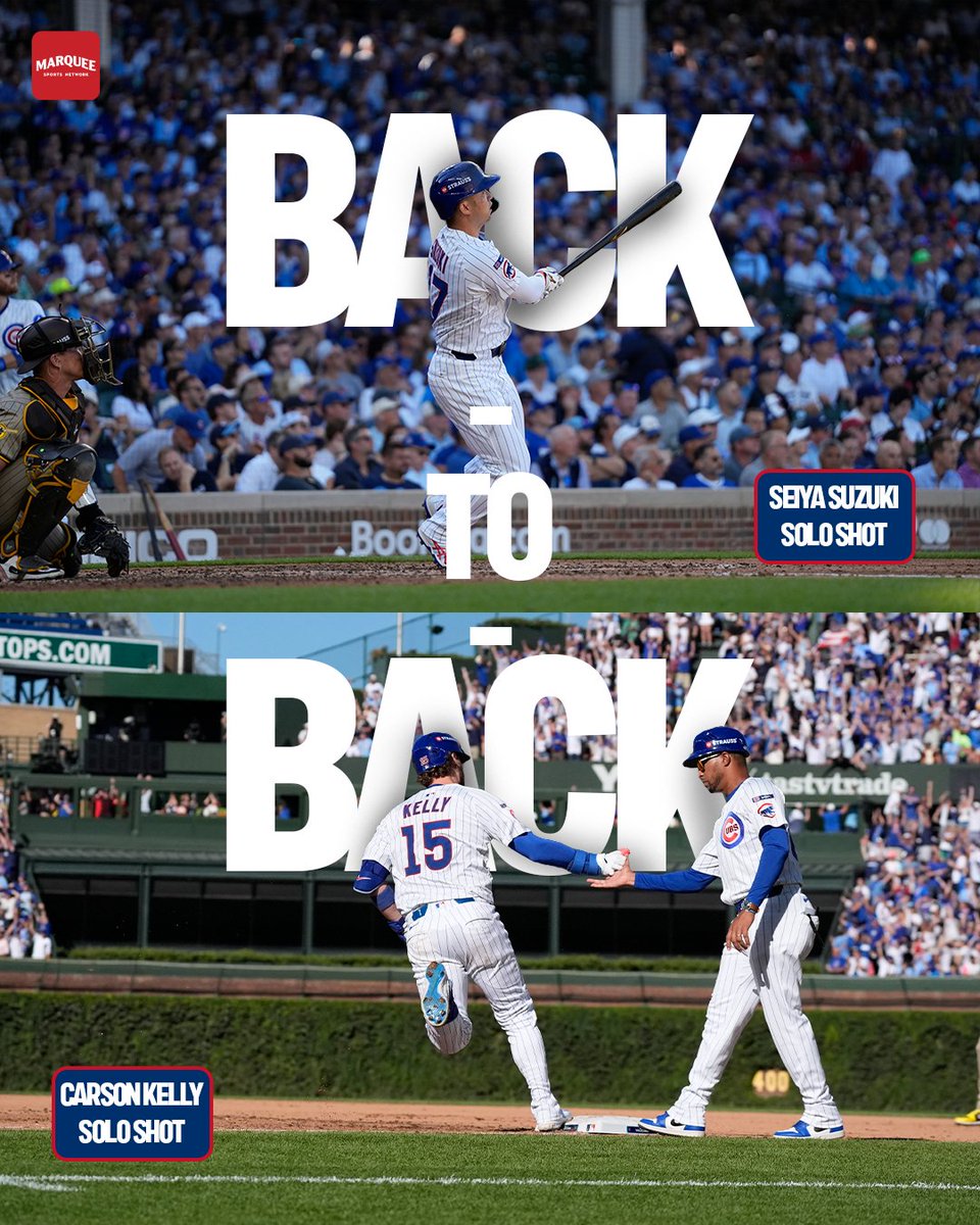 WatchMarquee's tweet image. Seiya Suzuki and Carson Kelly are the first Cubs to hit back-to-back HRs in the postseason since Miguel Montero and Dexter Fowler (NLCS Game 1 – 2016).

#FlyTheW