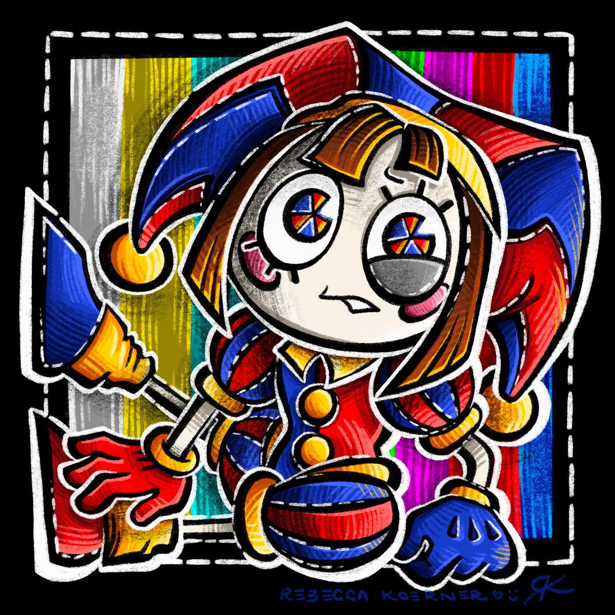 beccakoe's tweet photo. New art alert! 🩷

I’ve been holding off on posting these for a minute until I finished ALL of them. These are my “The Amazing Digital Circus” sticker designs  -  reply in the
comments if you’d be interested! 🤡

#TheAmazingDigitalCircus https://t.co/e8YHUZsu8Z