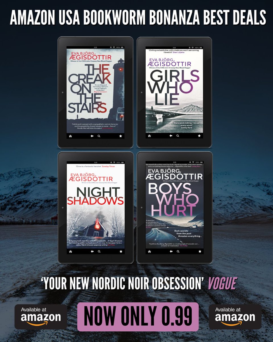 OrendaBooks's tweet photo. #USA #Deals❄️
4 books in @EvaAegisdottir's twisty Forbidden Iceland #series - 0.99!
🇮🇸 t V Cribb
🌨️ #TheCreakOnTheStairs https://t.co/pRuBIMP9L2
😱#GirlsWhoLie https://t.co/quZ9RbxOuT
❄️ #NightShadows https://t.co/8B5nuSFrpC
🔍 #BoysWhoHurt https://t.co/yc4oEN199Z https://t.co/eIZ3ULbLXe