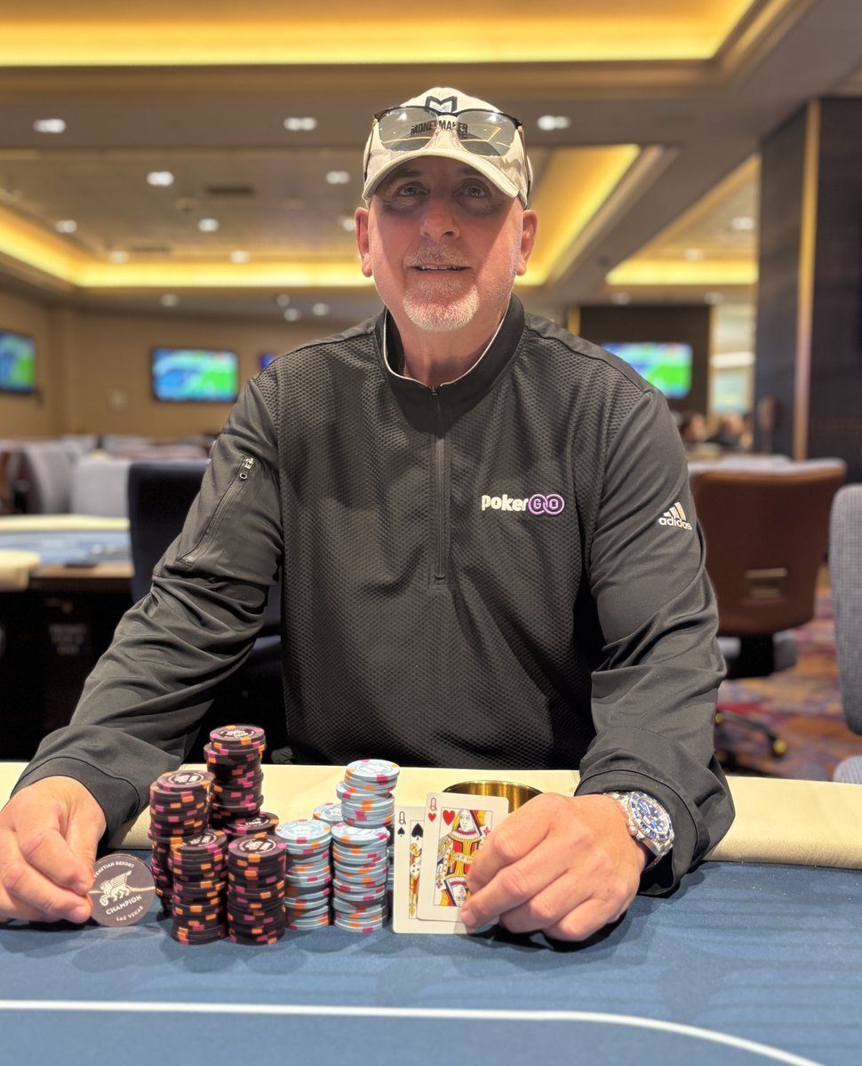 VenetianPoker's tweet photo. Congratulations to William Acerra of Hull, MA who was the winner via four-way chop in our DeepStack Extravaganza Event #57 $400 NLH Seniors $20,000 guarantee on 9.29.25

William takes home the DeepStack Extravaganza bronze coin and $8,166 https://t.co/BuvBEDcmv7