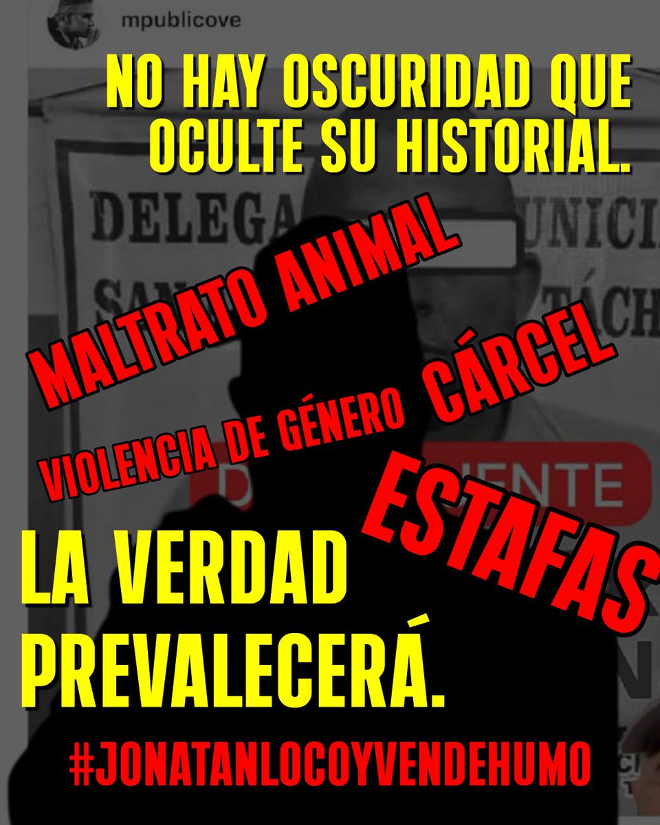 Jenifer_msv's tweet image. maltratador de animales, Estafas, Extorsión, Narcotráfico, Maltrato a las Mujeres y Palangristas es Jonatan Palacios un ser oscuro lleno de Odió lo q lo a llevado a realizar Fake News para intentar desestabilizar a un país, Palacios es un criminal.

#JonatanElDelincuenteEresTú