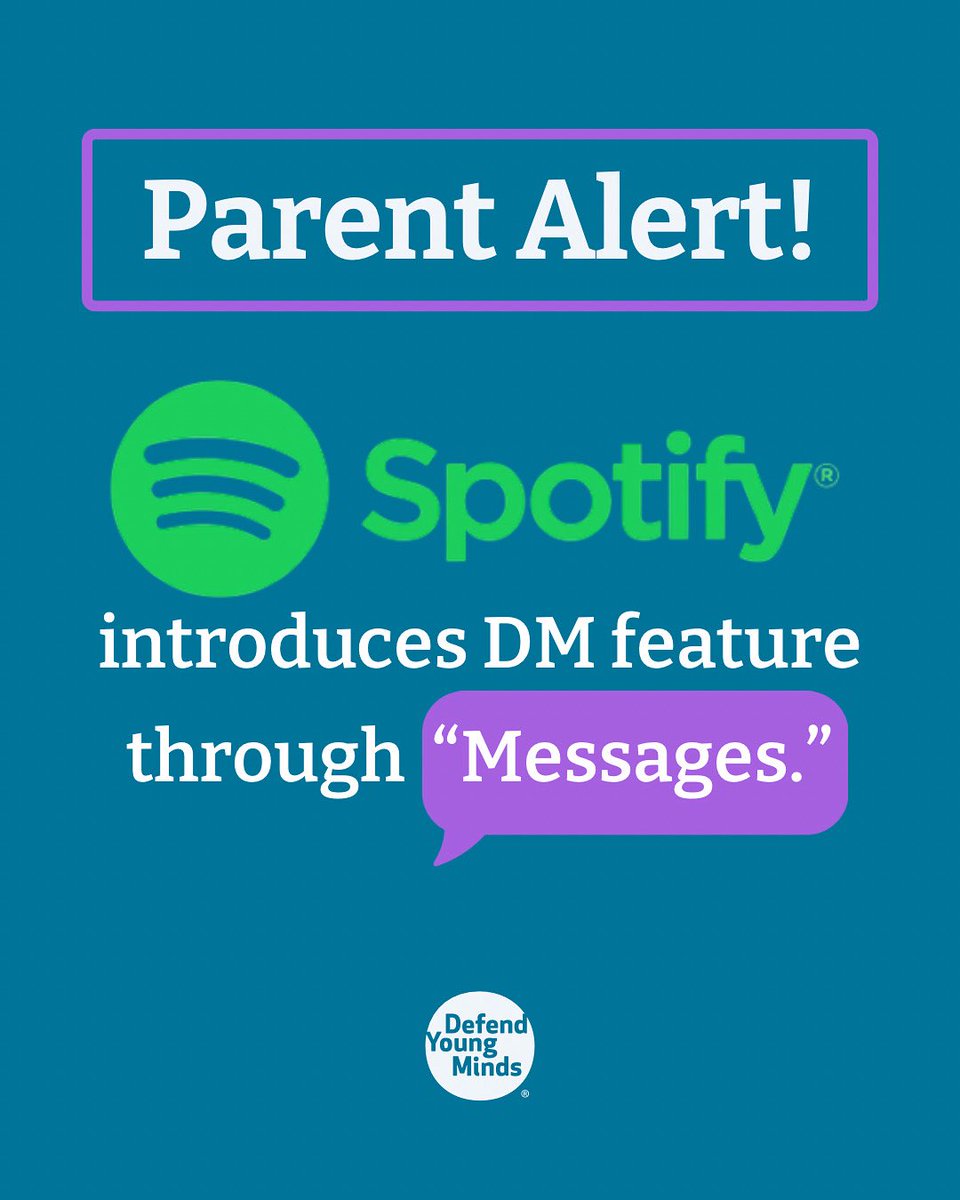 🚨Spotify rolled out direct messaging for accounts 16+.

⚠️This is a classic case of feature creep: you approve an app because it seems “safe enough,” but then updates quietly add risky features over time.

🎵Check out our music app comparison guide: defendyoungminds.com/post/best-musi…