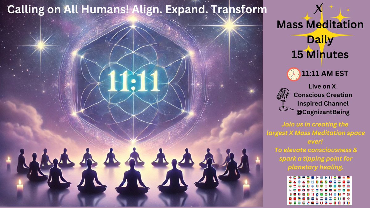 Join us in creating the largest X Mass Meditation space ever! To elevate consciousness &amp; spark a tipping point for planetary healing.